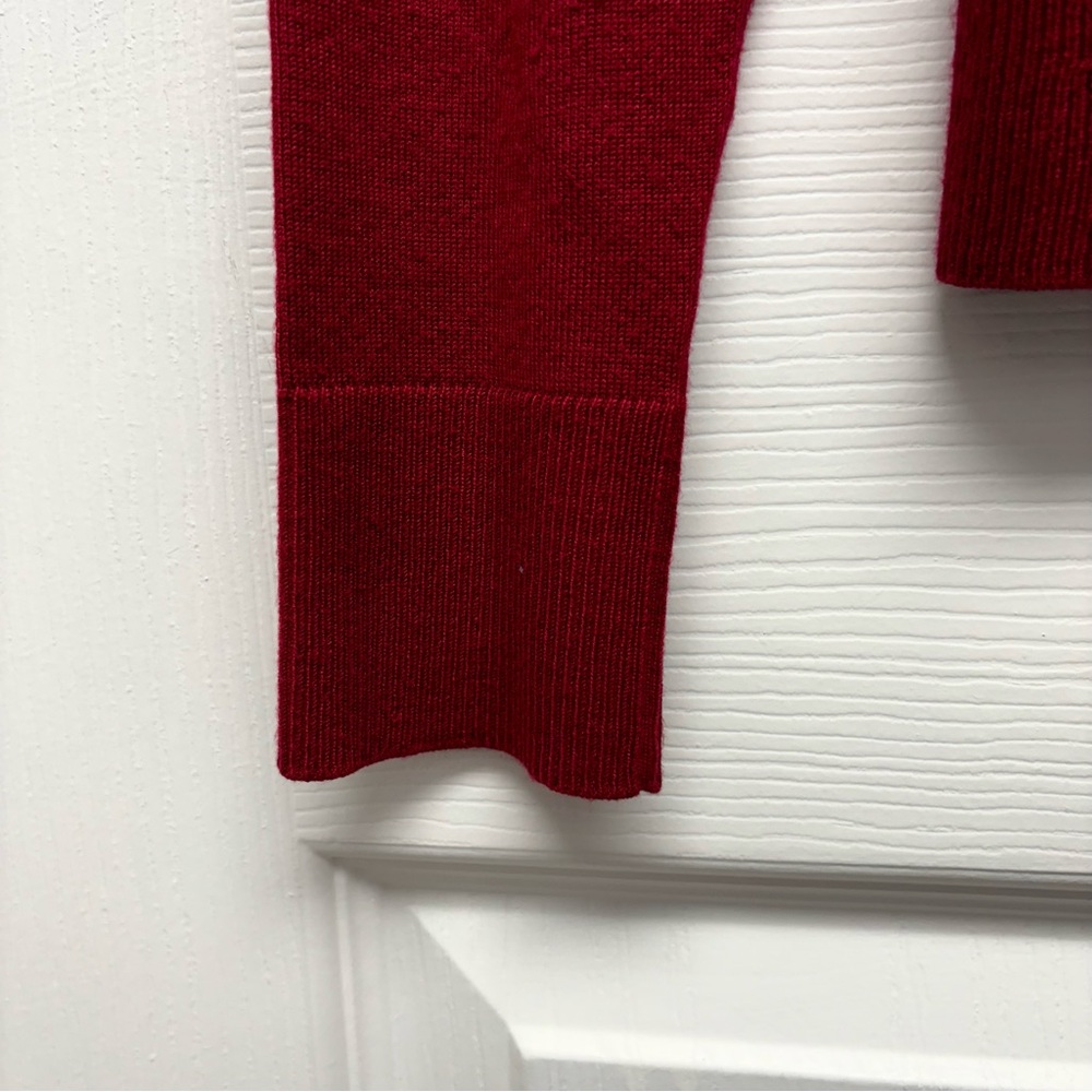 White House Black Market Red Cardigan with Floral Accents - Picture 7 of 10